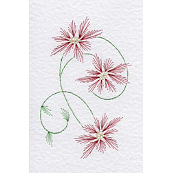 Embroidered christmas poinsettia card